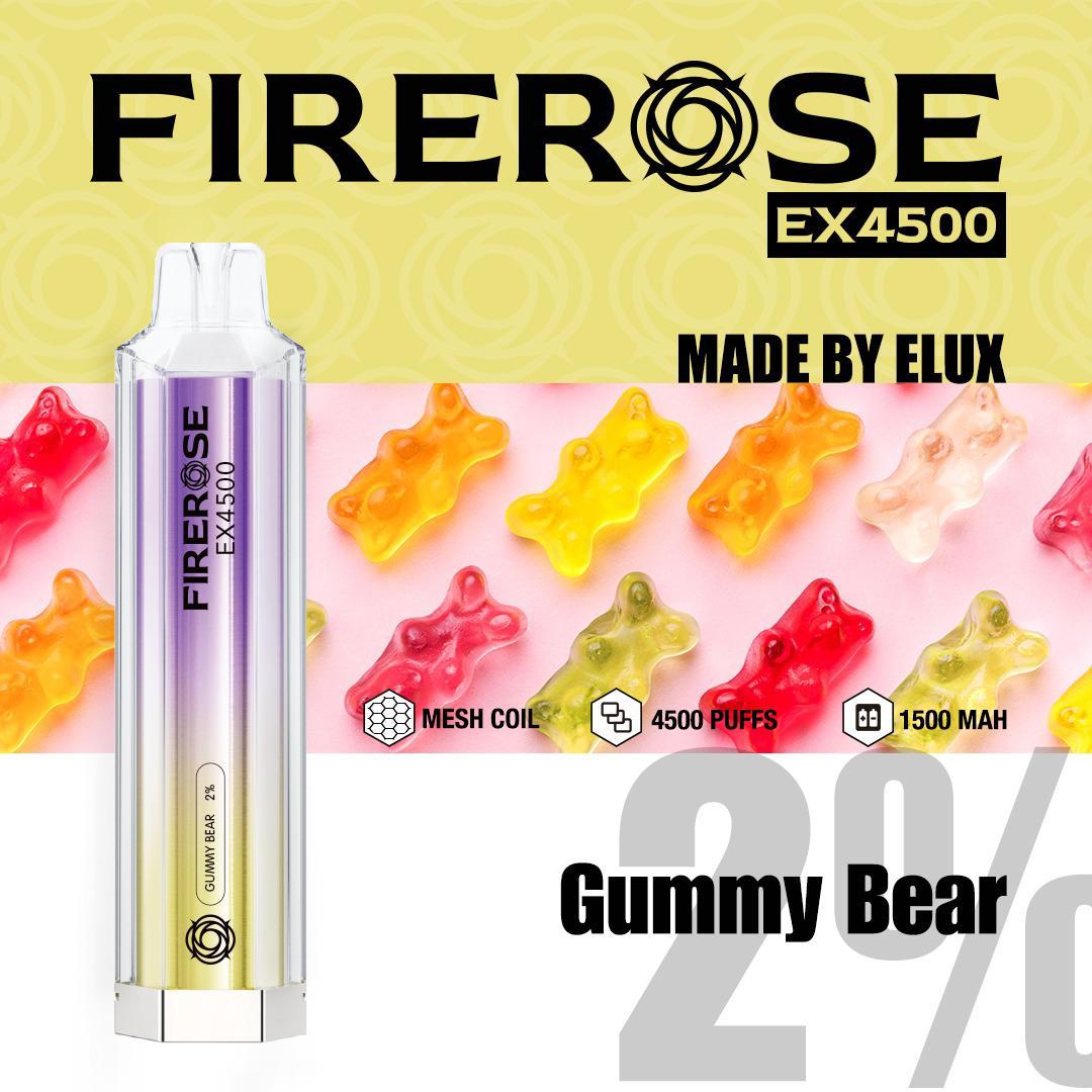 Firerose 4500 Puffs Disposable Vape Pod - Box of 10 Gummy Bear