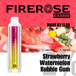 Firerose 4500 Puffs Disposable Vape Pod - Box of 10 Strawberry Watermelon Bubble Gum