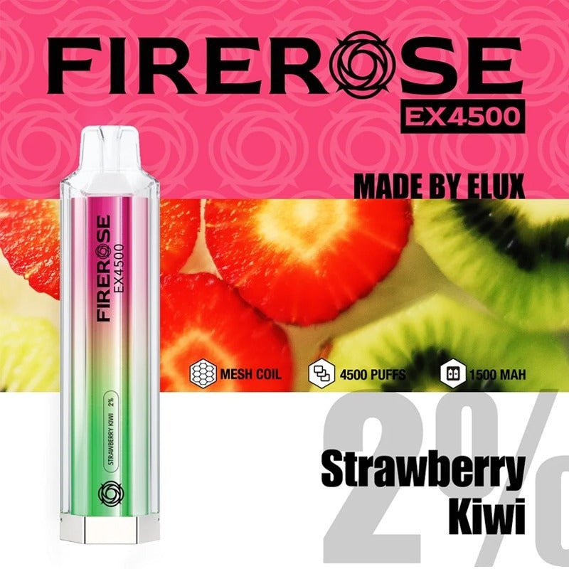 Firerose 4500 Puffs Disposable Vape Pod - Box of 10 Strawberry Kiwi