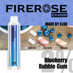 Firerose 4500 Puffs Disposable Vape Pod - Box of 10 Blueberry Bubble Gum