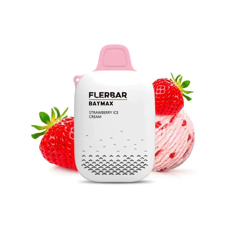 FlerBar Baymax 3500 Puff Disposable Vape Pen Zero Nicotine - Pack of 10 Strawberry Ice Cream