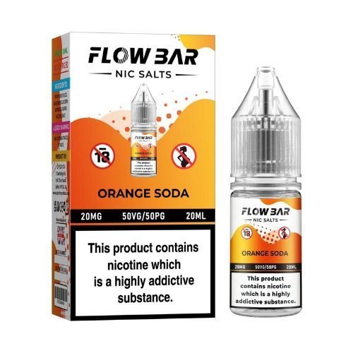 Flow Bar 20ml Nic Salts E - Liquid Pack of 10 Orange Soda