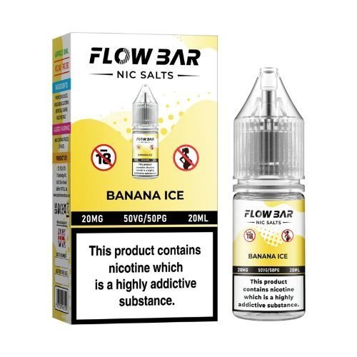 Flow Bar 20ml Nic Salts E - Liquid Pack of 10 Banana Ice