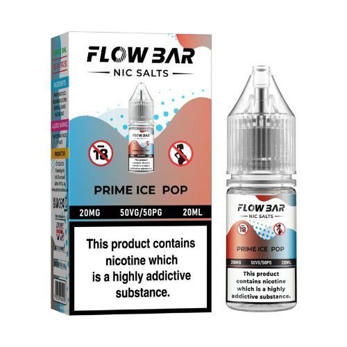 Flow Bar 20ml Nic Salts E - Liquid Pack of 10 Prime Ice Pop