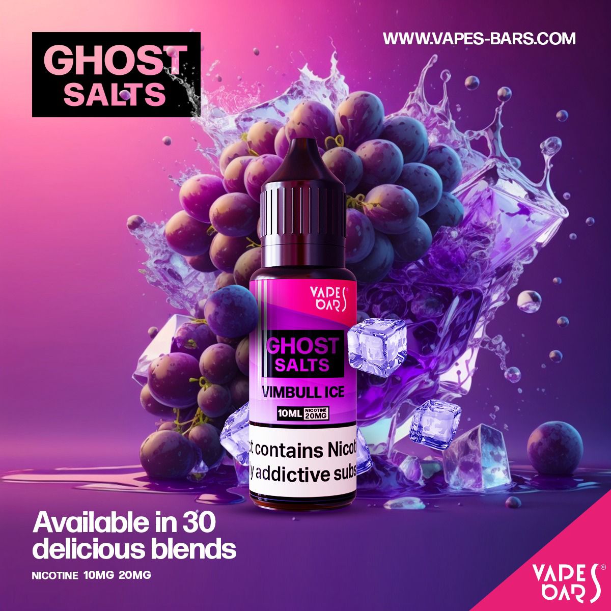 GHOST 3500 Nic Salts 10ml - Box of 10 Vimbull Ice