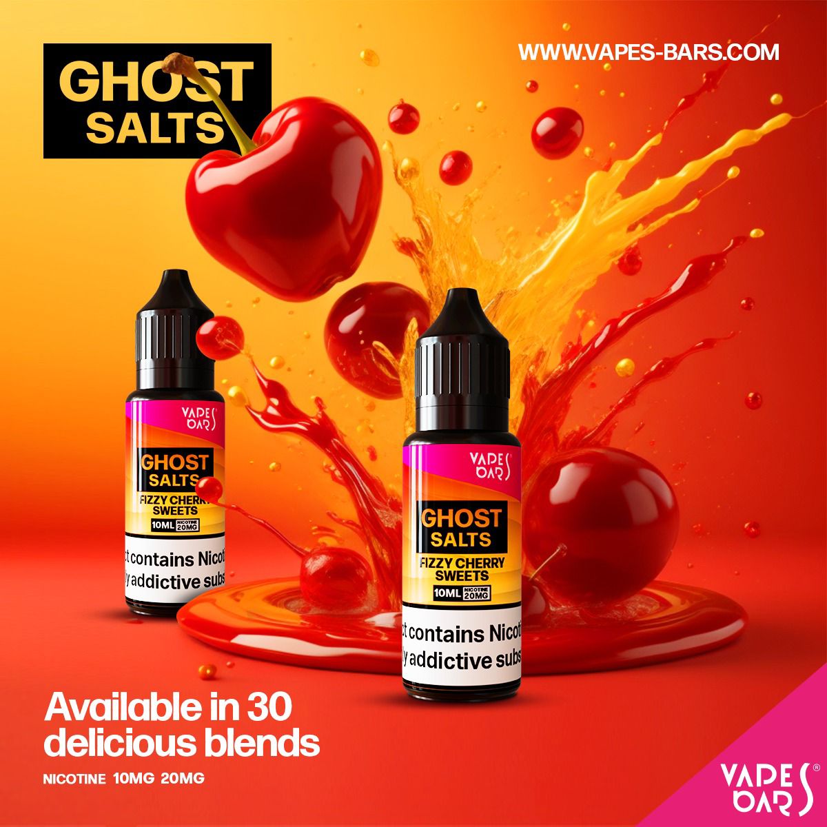 GHOST 3500 Nic Salts 10ml - Box of 10 Fizzy Cherry Sweets