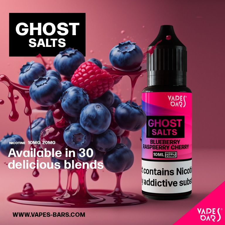 GHOST 3500 Nic Salts 10ml - Box of 10 Blueberry Cherry Cranberry