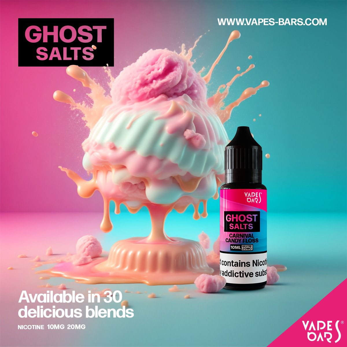 GHOST 3500 Nic Salts 10ml - Box of 10 Carival Candy Floss