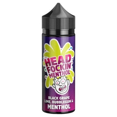 Head Fockin Menthol 100ML Shortfill Black Grape Lime Bubblegum and Menthol