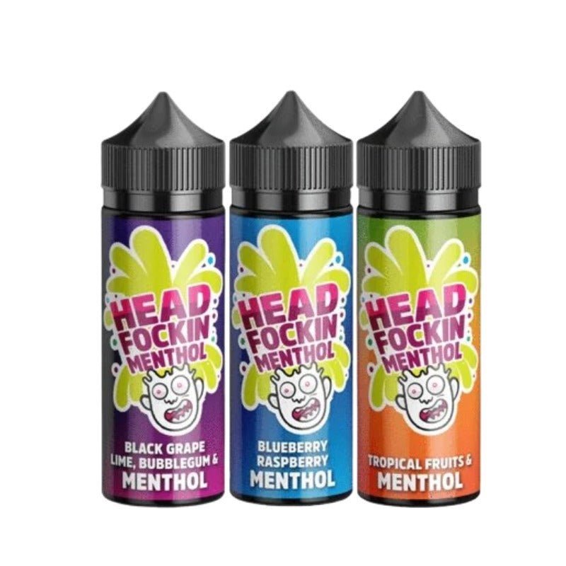 Head Fockin Menthol 100ml Shortfill Black Grape Lime Bubblegum Menthol