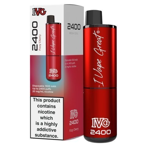 IVG 2400 Prefilled Pod Vape Kit Box of 5 Fizzy Cherry