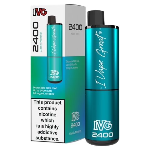 IVG 2400 Prefilled Pod Vape Kit Box of 5 Classic Menthol