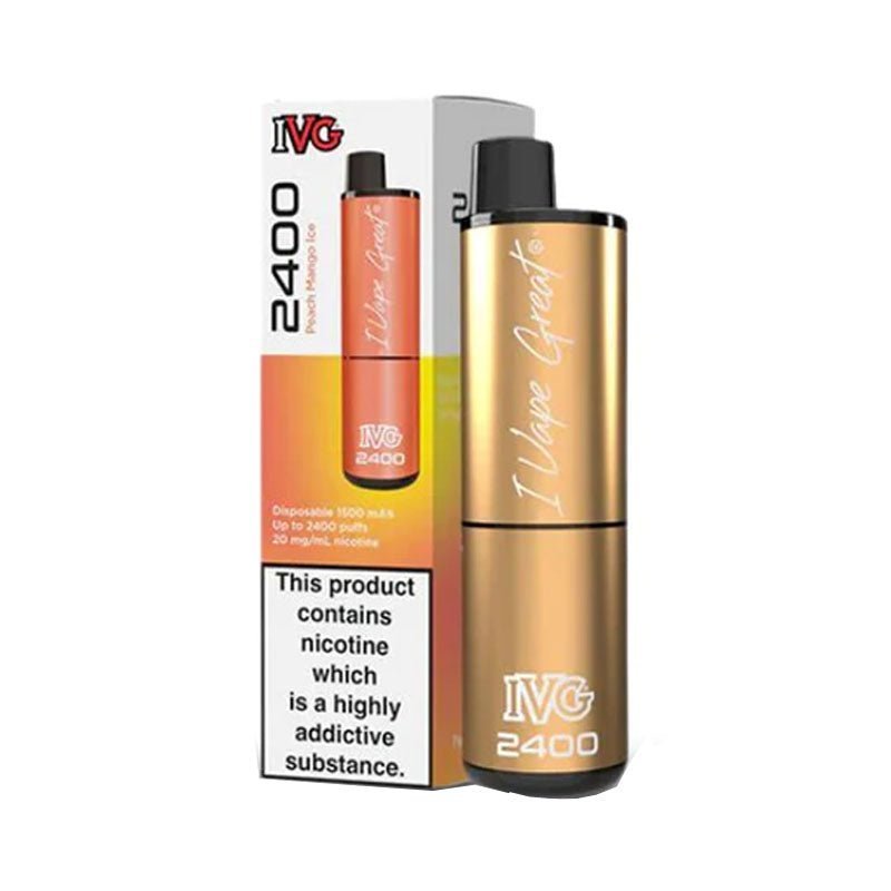 IVG 2400 Prefilled Pod Vape Kit Box of 5 Peach Mango Ice