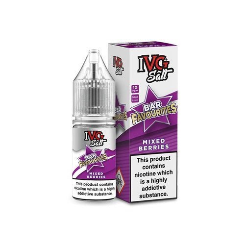 IVG Nic Salt Bar Favourite 10ml E Liquid - Pack Of 10 Mixed Berries