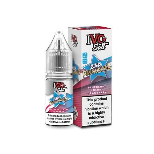 IVG Nic Salt Bar Favourite 10ml E Liquid - Pack Of 10 Blueberry Cherry Cranberry