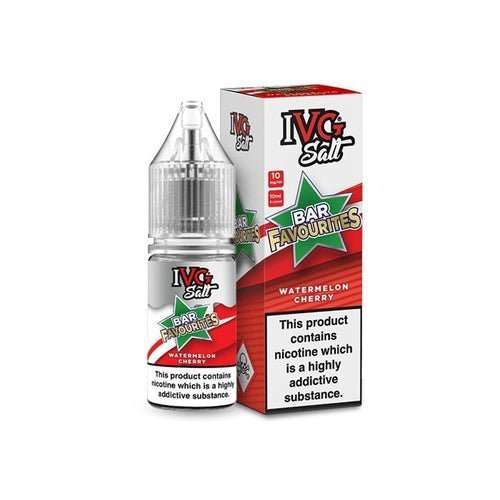 IVG Nic Salt Bar Favourite 10ml E Liquid - Pack Of 10 Watermelon Cherry