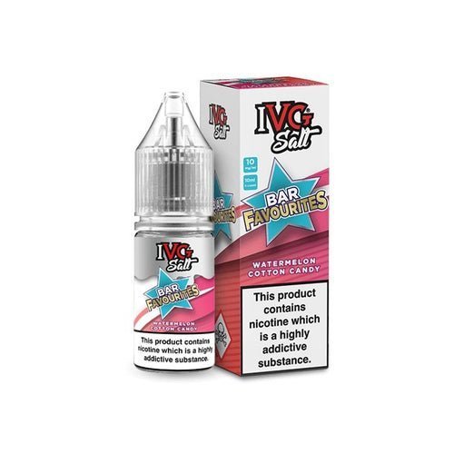 IVG Nic Salt Bar Favourite 10ml E Liquid - Pack Of 10 Watermelon Cotton Candy