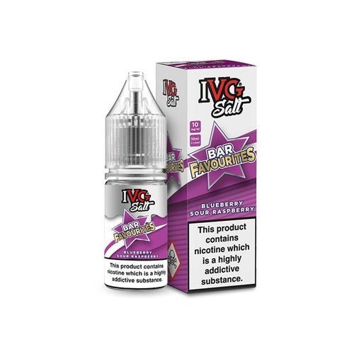 IVG Nic Salt Bar Favourite 10ml E Liquid - Pack Of 10 Blueberry Sour Raspberry