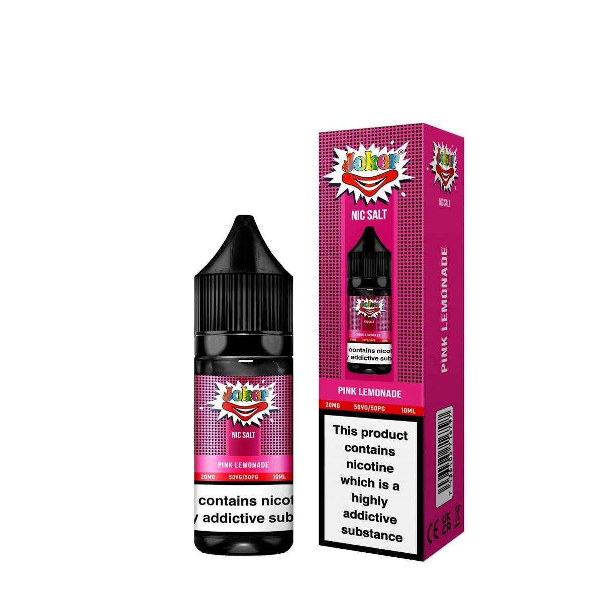 Joker Nic Salt 10ml E - liquids - Box of 10 Pink Lemonade