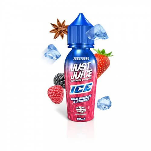 Just Juice Ice Range 50ml Shortfill E - liquids Wild Berries and Aniseed