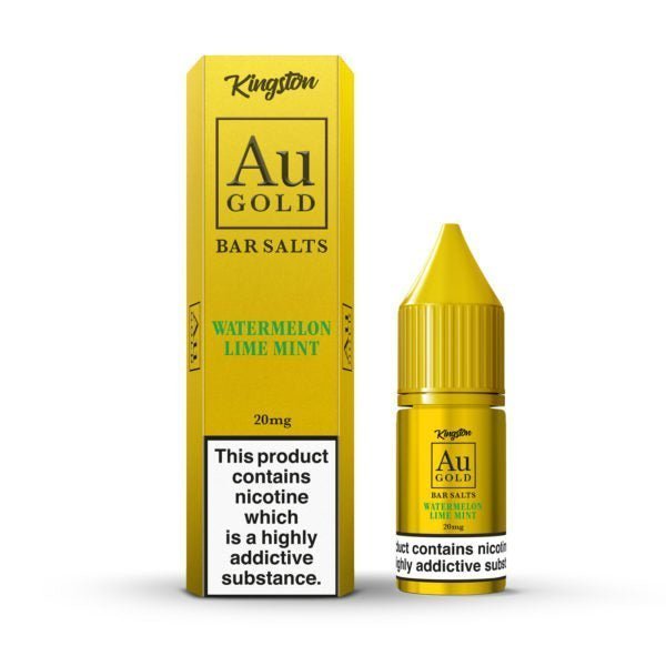 Kingston Au Gold Bar Salts 10ml E - liquids - Box of 10 Watermelon Lemon Mint