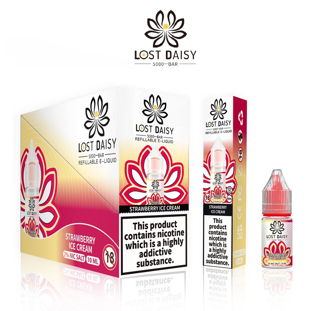 Lost Daisy 5000 Bar Salt 10ml - Box of 10 Strawberry Ice Cream