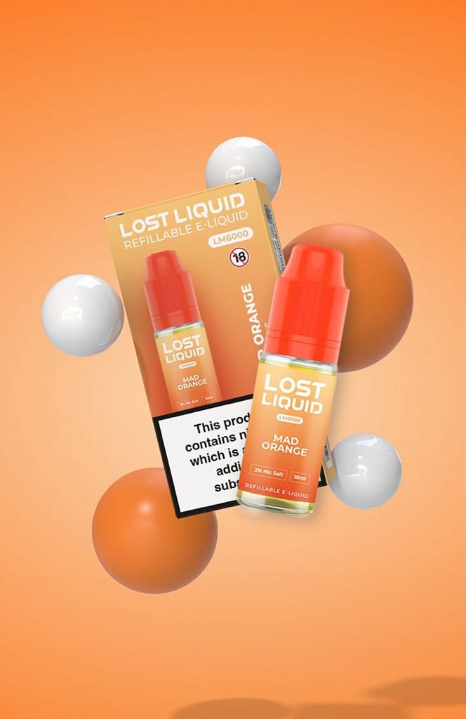 Lost Liquid Nic Salt 10ml E - liquids (Box of 10) Mad Orange