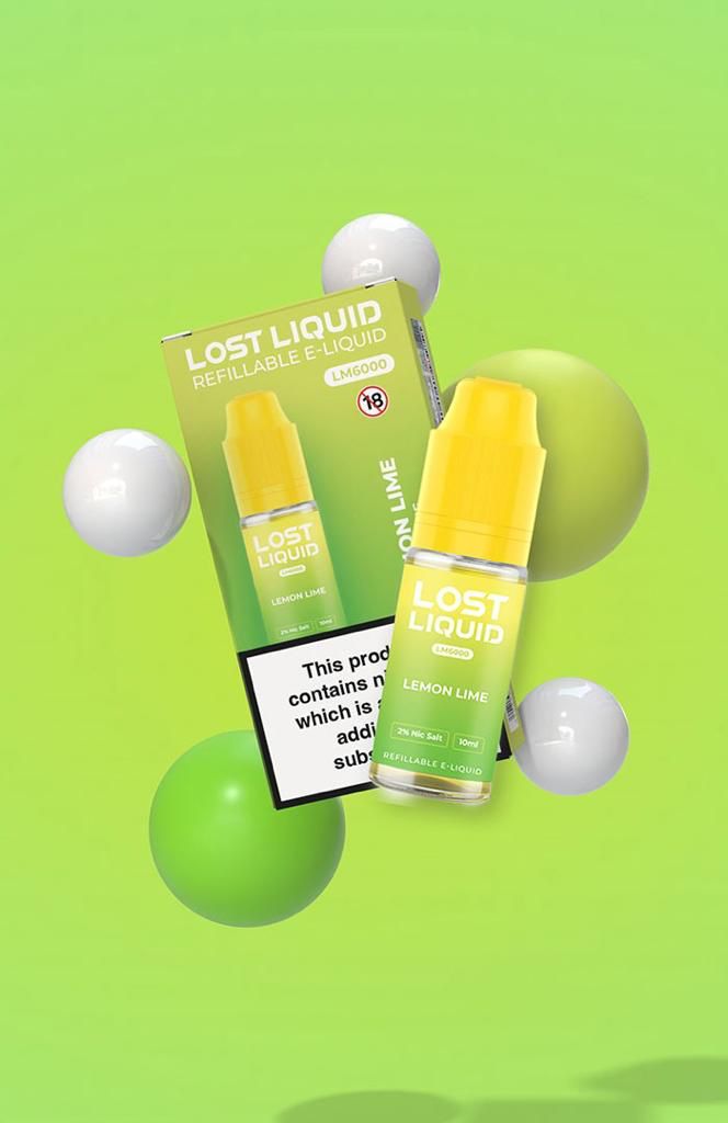 Lost Liquid Nic Salt 10ml E - liquids (Box of 10) Lemon Lime