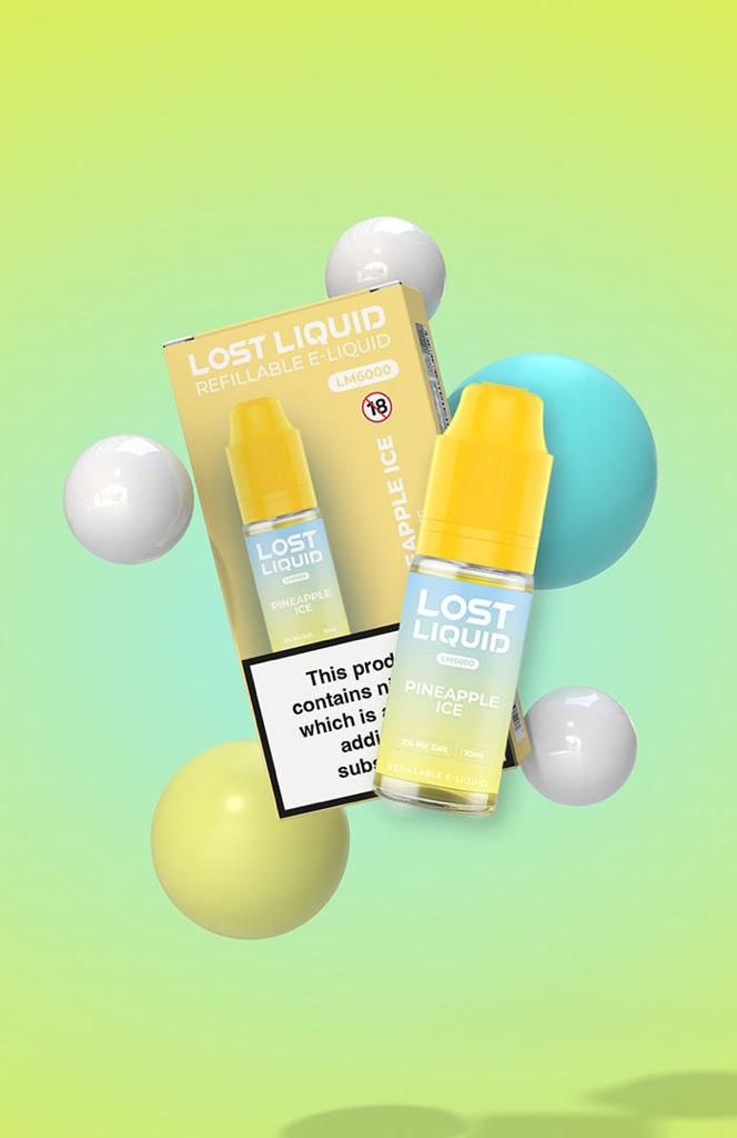 Lost Liquid Nic Salt 10ml E - liquids (Box of 10) Pineapple Ice
