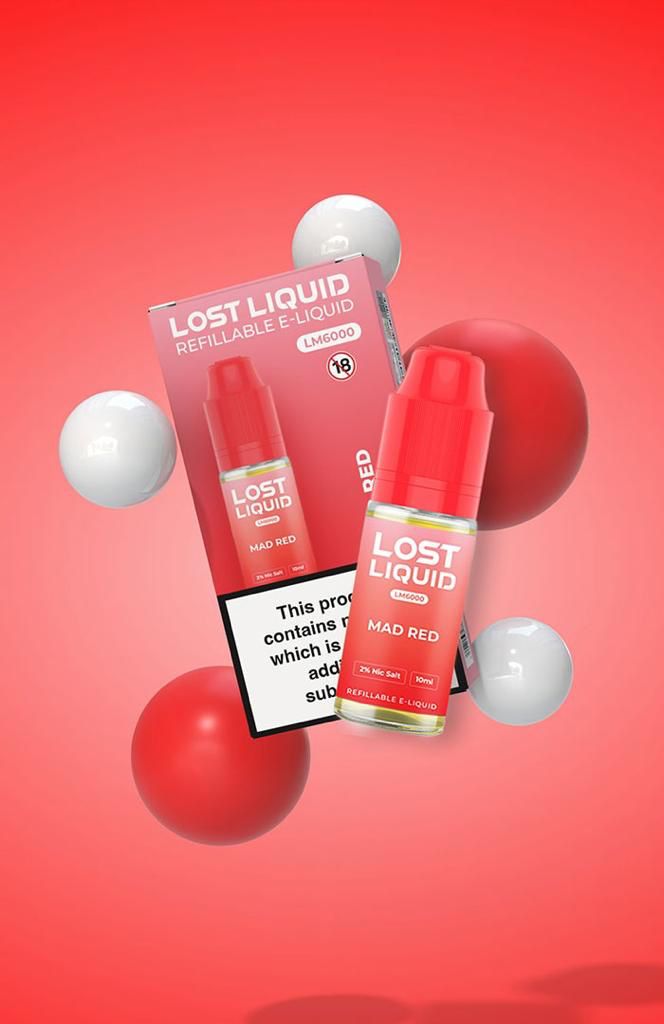 Lost Liquid Nic Salt 10ml E - liquids (Box of 10) Mad Red