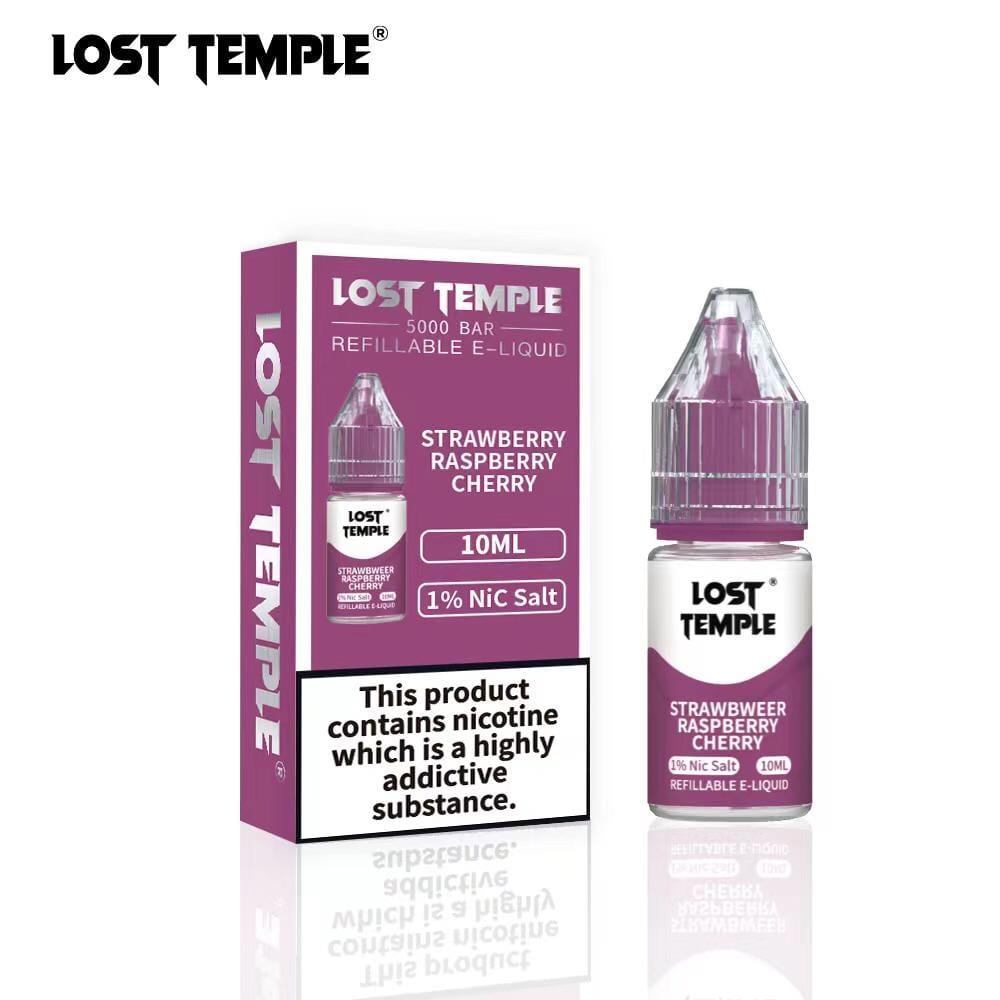 Lost Temple Nic Salts 10ml - Box of 10 Strawberry Raspberry Cherry