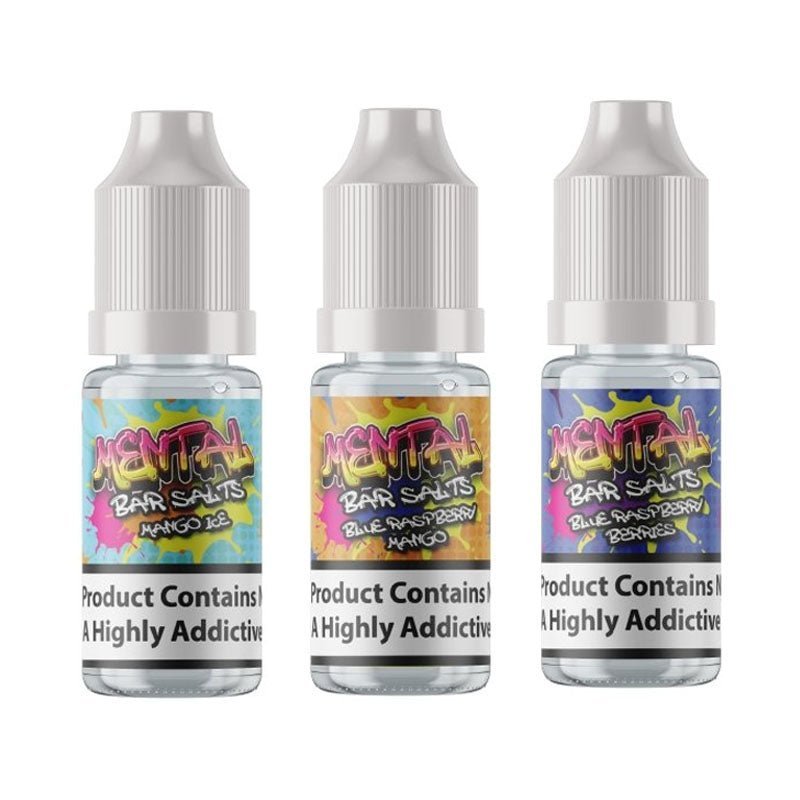 Mental Bar Salts 10ml E - liquids - Pack of 12 Blue Raspberry Berries