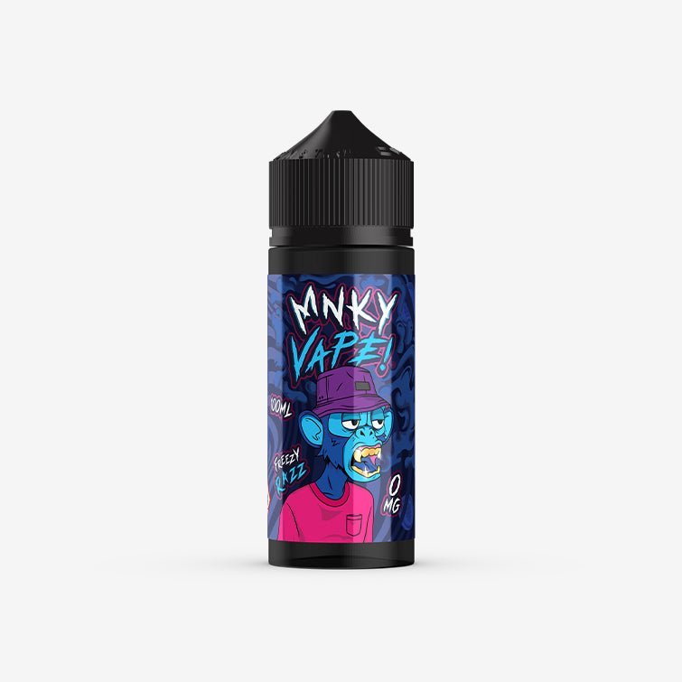 Mnky Vape 100ml E - liquid Shortfill Freezy Razz