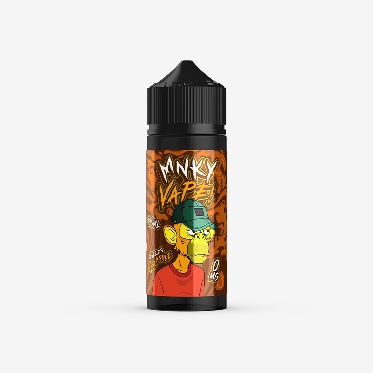 Mnky Vape 100ml E - liquid Shortfill Freezy Pineapple
