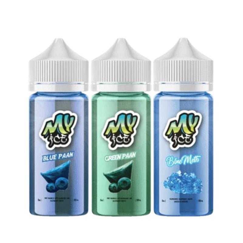 My E - Liquids Ice 100ML Shortfill Blue Paan