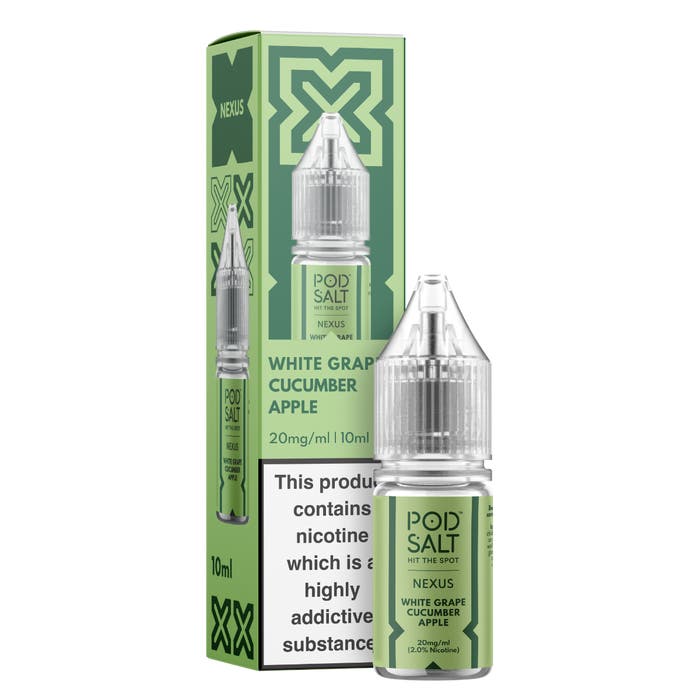 Nexus Nic Salt 10ml E - Liquid (Box of 10) White Grape Cucumber Apple