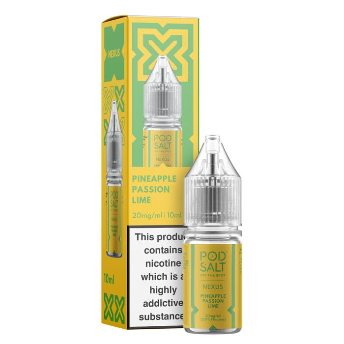 Nexus Nic Salt 10ml E - Liquid (Box of 10) Pineapple Passion Lime