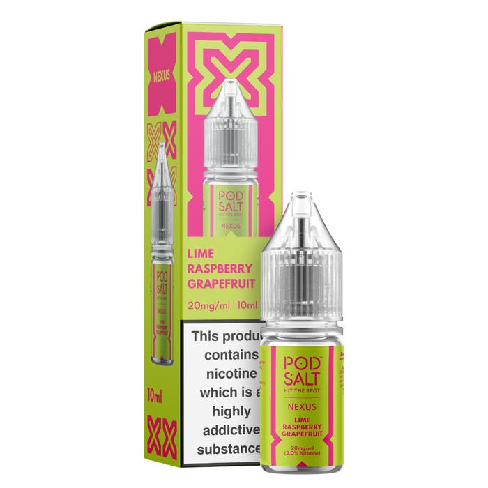 Nexus Nic Salt 10ml E - Liquid (Box of 10) Lime Raspberry Grapefruit