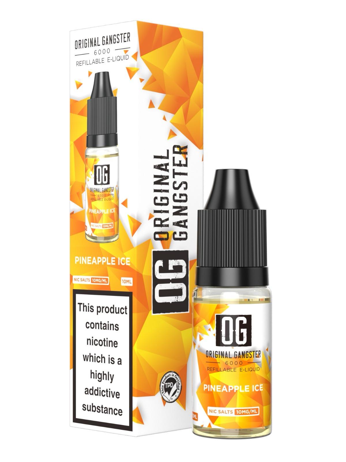 OG Original Gangster 6000 Salt 10ml ( Box of 10 ) Pineapple Ice