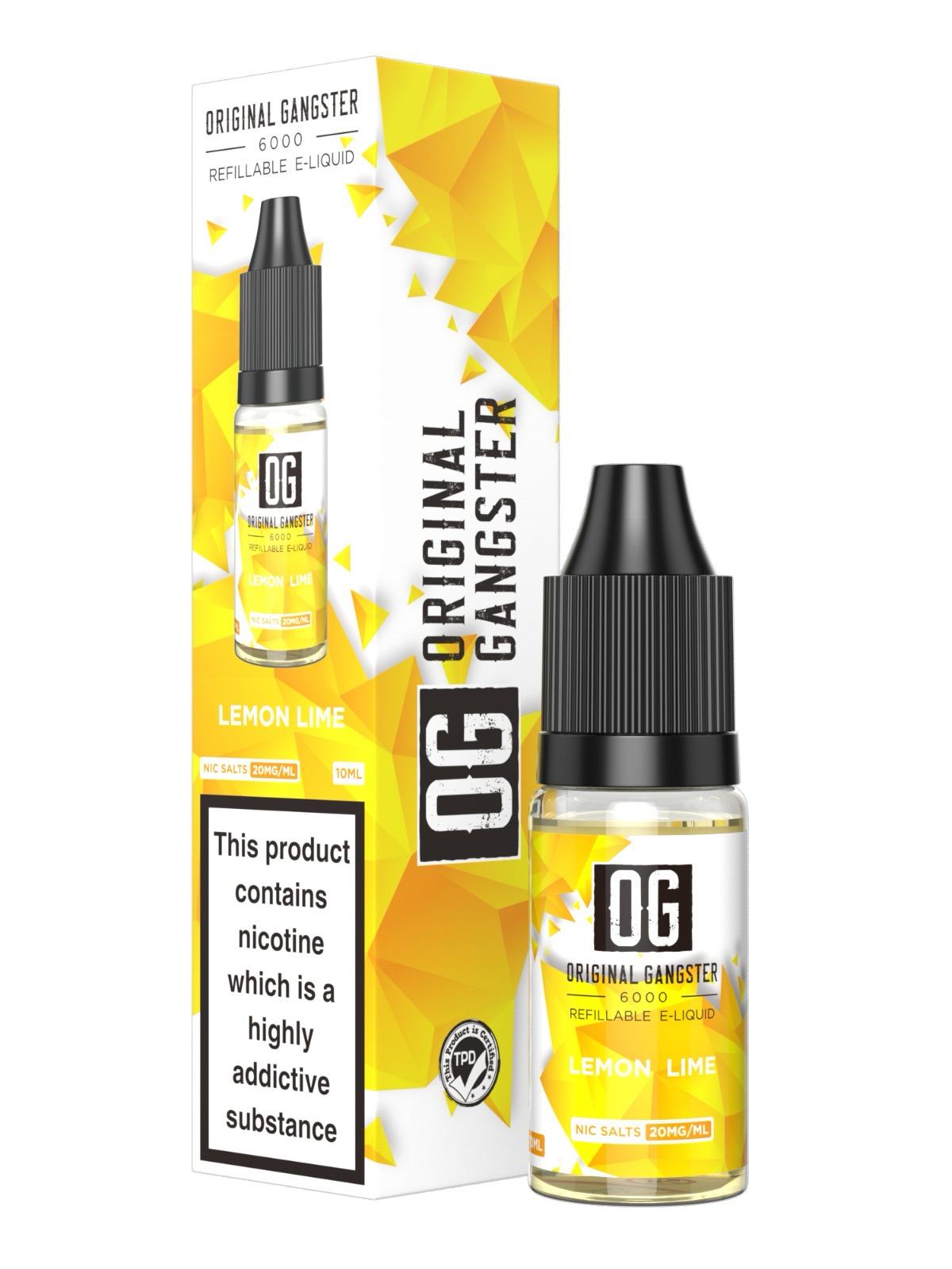 OG Original Gangster 6000 Salt 10ml ( Box of 10 ) Lemon Lime