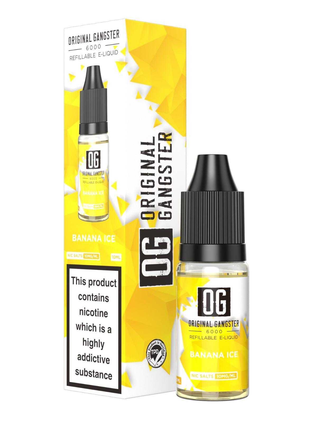 OG Original Gangster 6000 Salt 10ml ( Box of 10 ) Banana Ice
