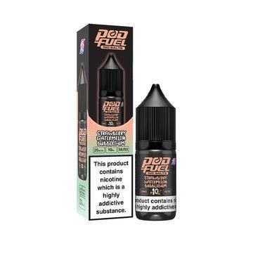 Pod Fuel Nic Salts 10ml E - liquid - Box of 10 Strawberry Watermelon Bubblegum