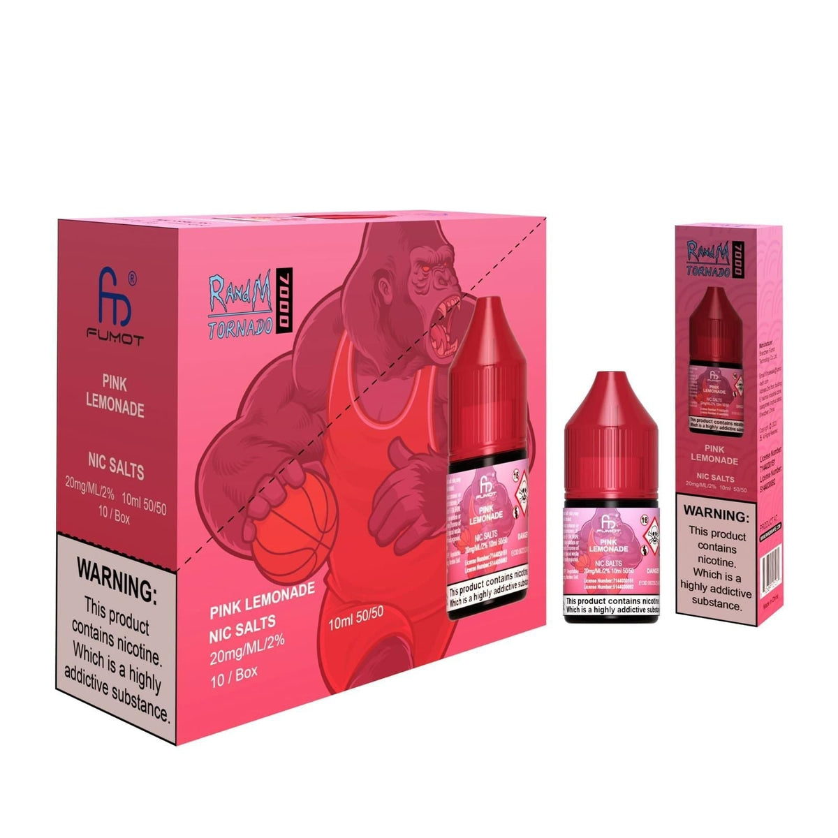 R and M 7000 Nic Salt 10ml - Box of 10 Pink Lemonade