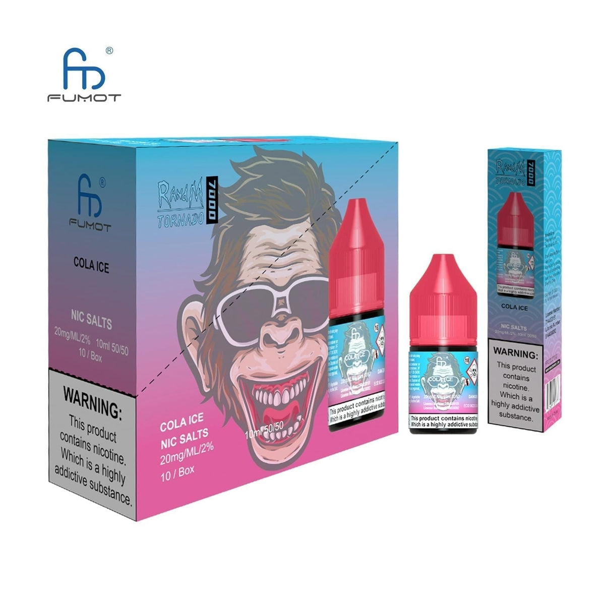 R and M 7000 Nic Salt 10ml - Box of 10 Cola Ice