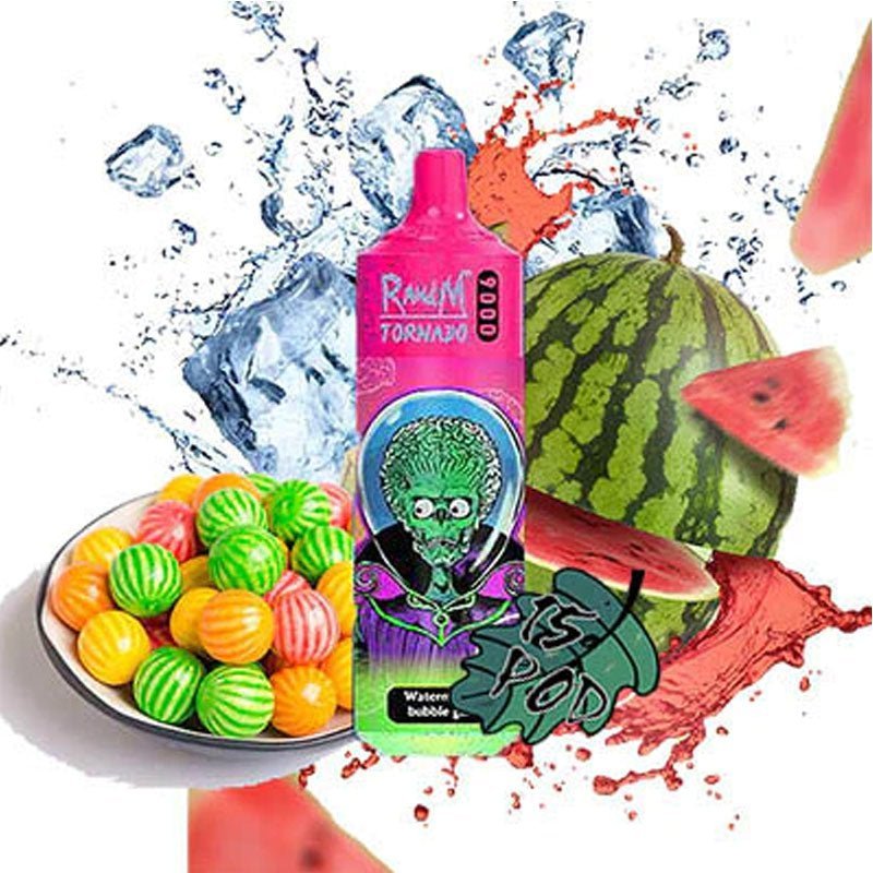 R & M Tornado 9000 Disposable Vape Pod - Box of 10 Watermelon Bubblegum