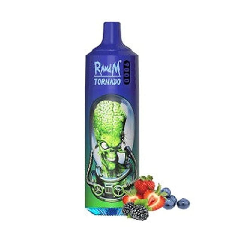 R & M Tornado 9000 Disposable Vape Pod - Box of 10 Blue Razz Ice