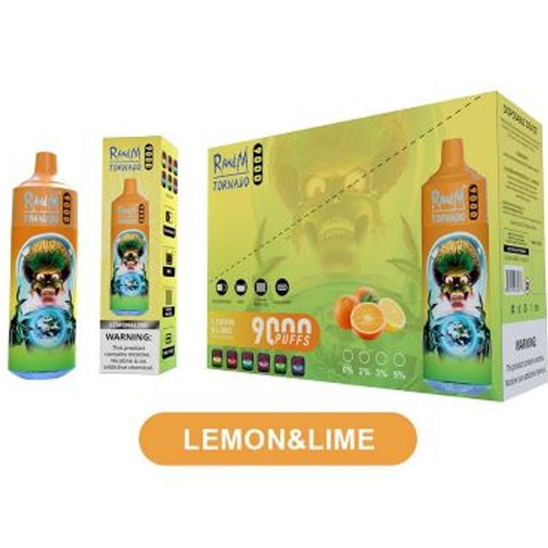 R & M Tornado 9000 Disposable Vape Pod - Box of 10 Lemon Lime