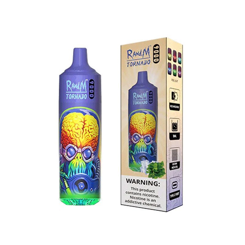 R & M Tornado 9000 Disposable Vape Pod - Box of 10 Cool Mint