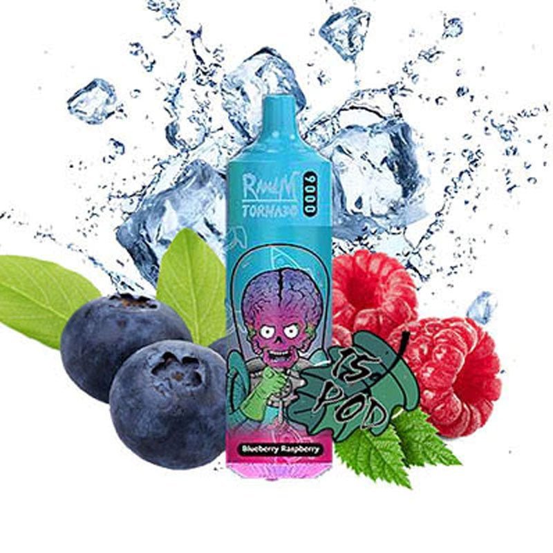 R & M Tornado 9000 Disposable Vape Pod - Box of 10 Blueberry Raspberry