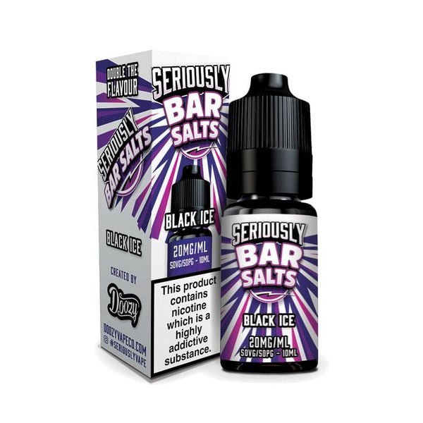 Seriously Bar Salt 10ml E - liquids Nic Salts - Box of 10 Black Ice